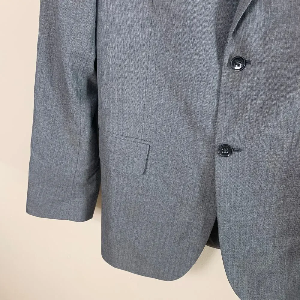 Banana Republic Men’s Gray Herringbone Sport Coat Blazer 42R Tailored